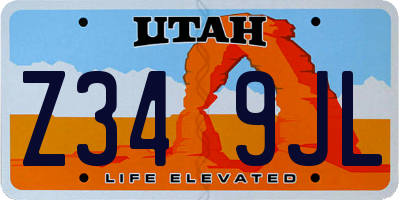 UT license plate Z349JL