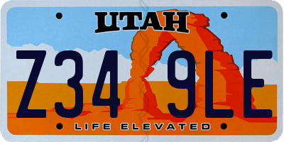 UT license plate Z349LE