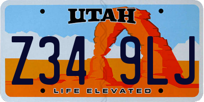 UT license plate Z349LJ