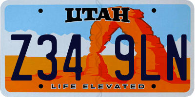UT license plate Z349LN