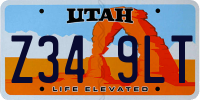 UT license plate Z349LT