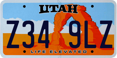 UT license plate Z349LZ