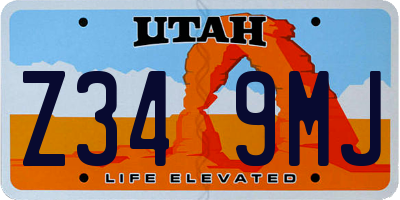 UT license plate Z349MJ