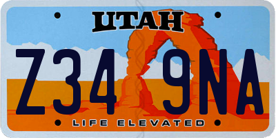 UT license plate Z349NA