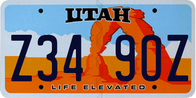 UT license plate Z349OZ