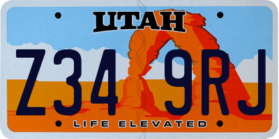 UT license plate Z349RJ