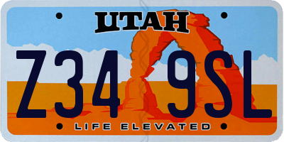UT license plate Z349SL