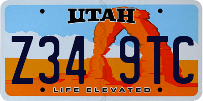 UT license plate Z349TC