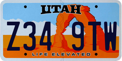 UT license plate Z349TW