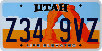 UT license plate Z349VZ