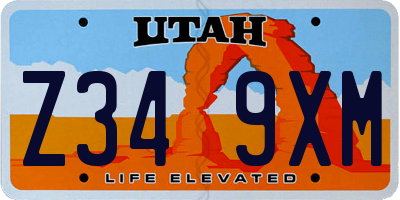 UT license plate Z349XM