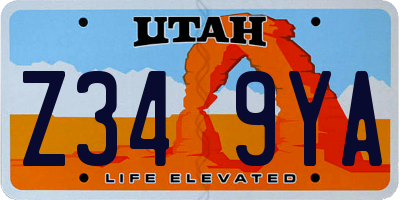 UT license plate Z349YA
