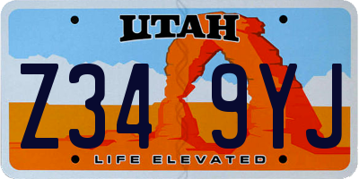 UT license plate Z349YJ