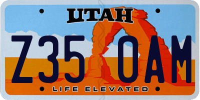 UT license plate Z350AM