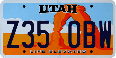 UT license plate Z350BW