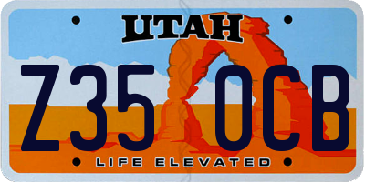 UT license plate Z350CB