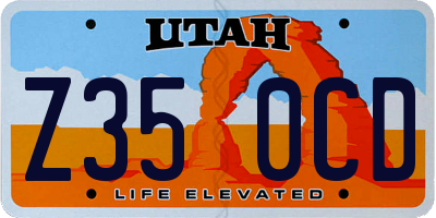 UT license plate Z350CD