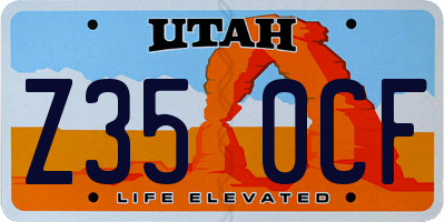 UT license plate Z350CF