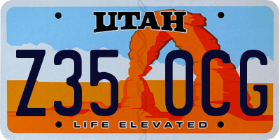 UT license plate Z350CG