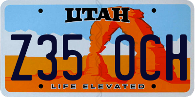 UT license plate Z350CH