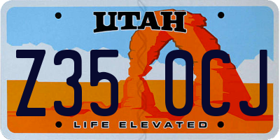 UT license plate Z350CJ
