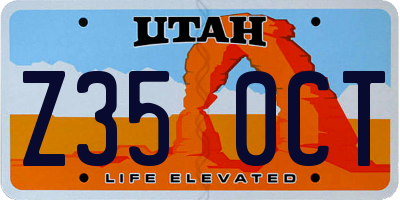 UT license plate Z350CT