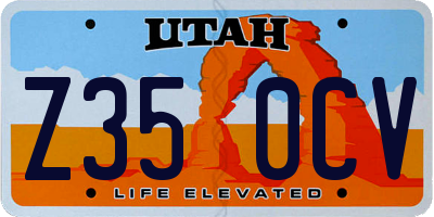 UT license plate Z350CV