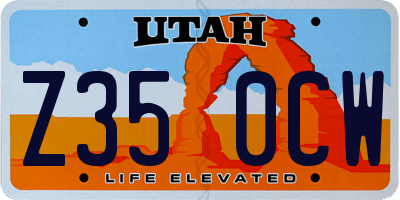 UT license plate Z350CW