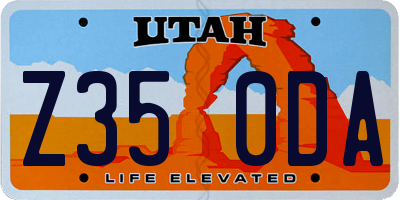 UT license plate Z350DA