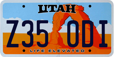 UT license plate Z350DI