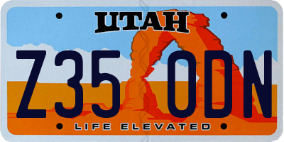 UT license plate Z350DN
