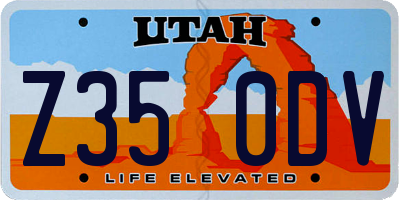 UT license plate Z350DV