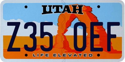 UT license plate Z350EF