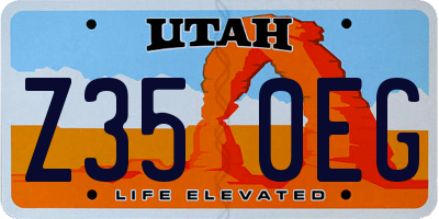 UT license plate Z350EG