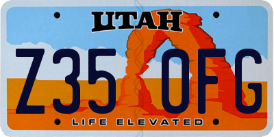 UT license plate Z350FG