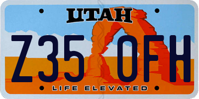 UT license plate Z350FH