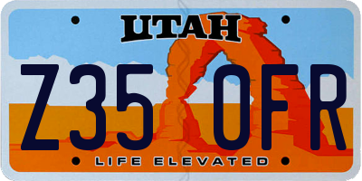 UT license plate Z350FR