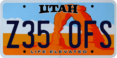 UT license plate Z350FS