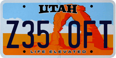 UT license plate Z350FT