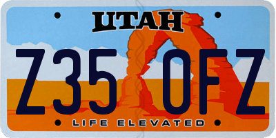 UT license plate Z350FZ