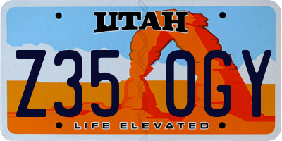 UT license plate Z350GY