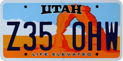 UT license plate Z350HW