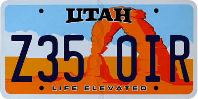 UT license plate Z350IR