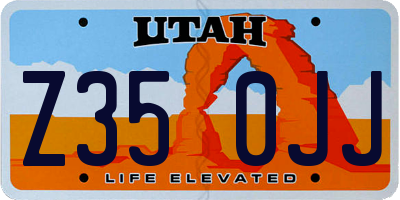UT license plate Z350JJ