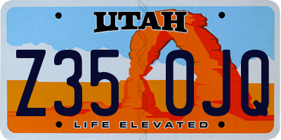 UT license plate Z350JQ