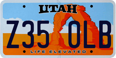 UT license plate Z350LB