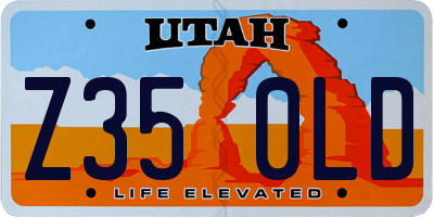 UT license plate Z350LD