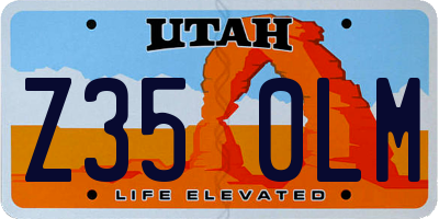 UT license plate Z350LM