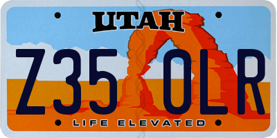 UT license plate Z350LR