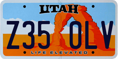 UT license plate Z350LV